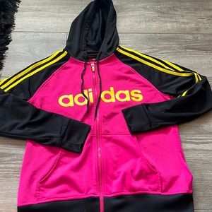 Adidas Contrast Zip-up Hoodie
